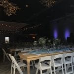 evening wedding venue set up